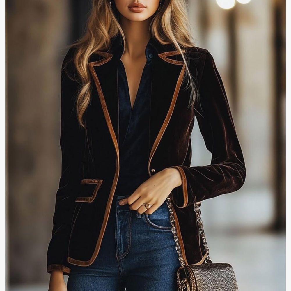 Elegant Velvet brown Blazer